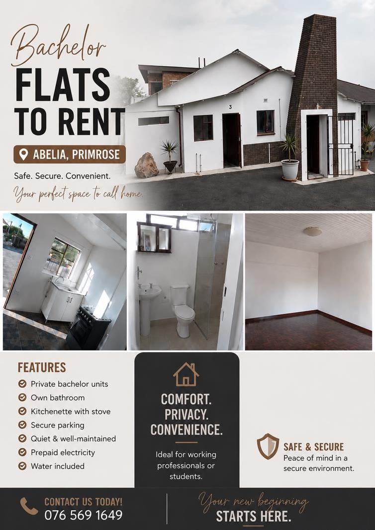 Bachelor apartment in Primrose